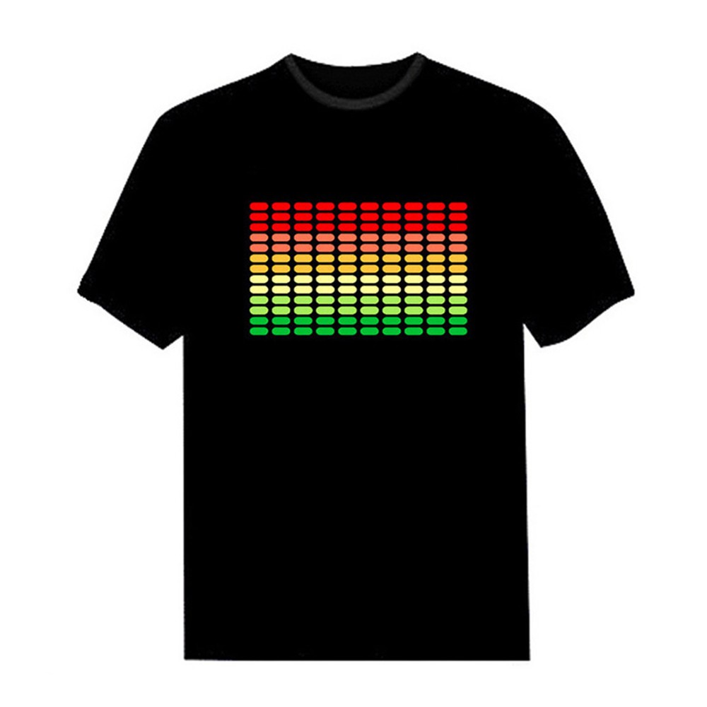 LED T-shirt Voice-activated Flash for Man and Woman Party Rock Disco Night Club