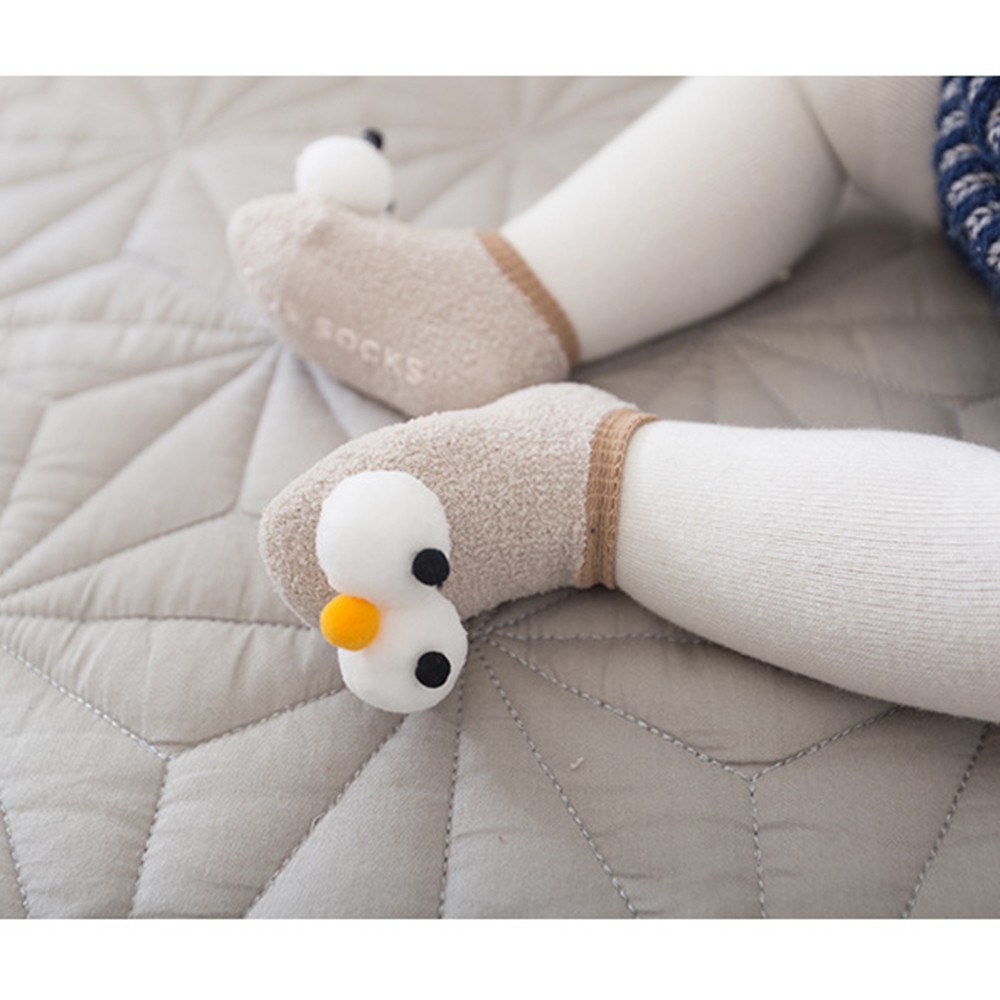 Spring and autumn new baby floor socks non-slip baby shoes socks big eyes cute children boat socks toddler indoor Navy