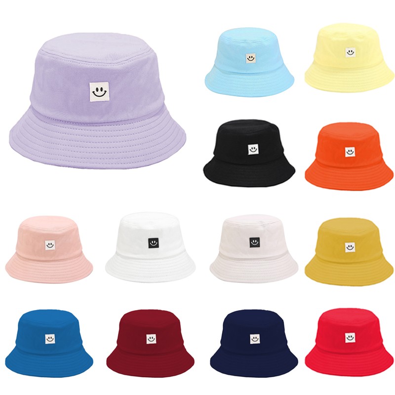 Women Hat Fisherman Hat Smiley Face Sunbonnet Bucket Hat Hip Pop Casual Fedoras Outdoor Beach Cap