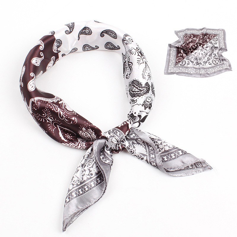 New Fashion Women Square Scarf Vintage Print Headband Handkerchief Hair Band Neck Band