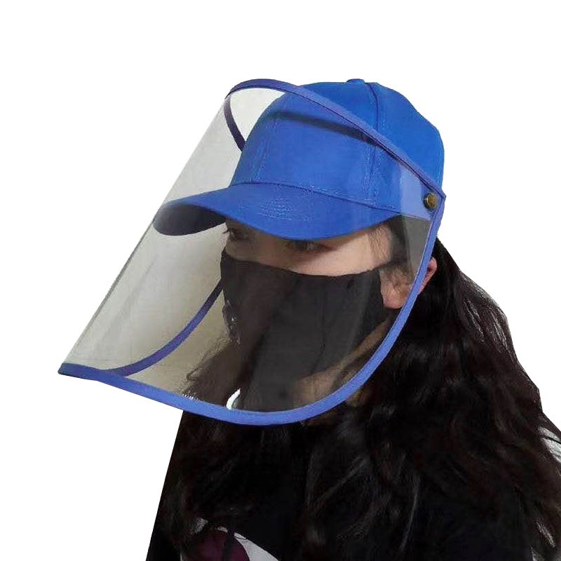 Unisex Baseball Cap Anti-Dust Anti-Wind Adjustable Removable Transparent Shield Outdoor Cap