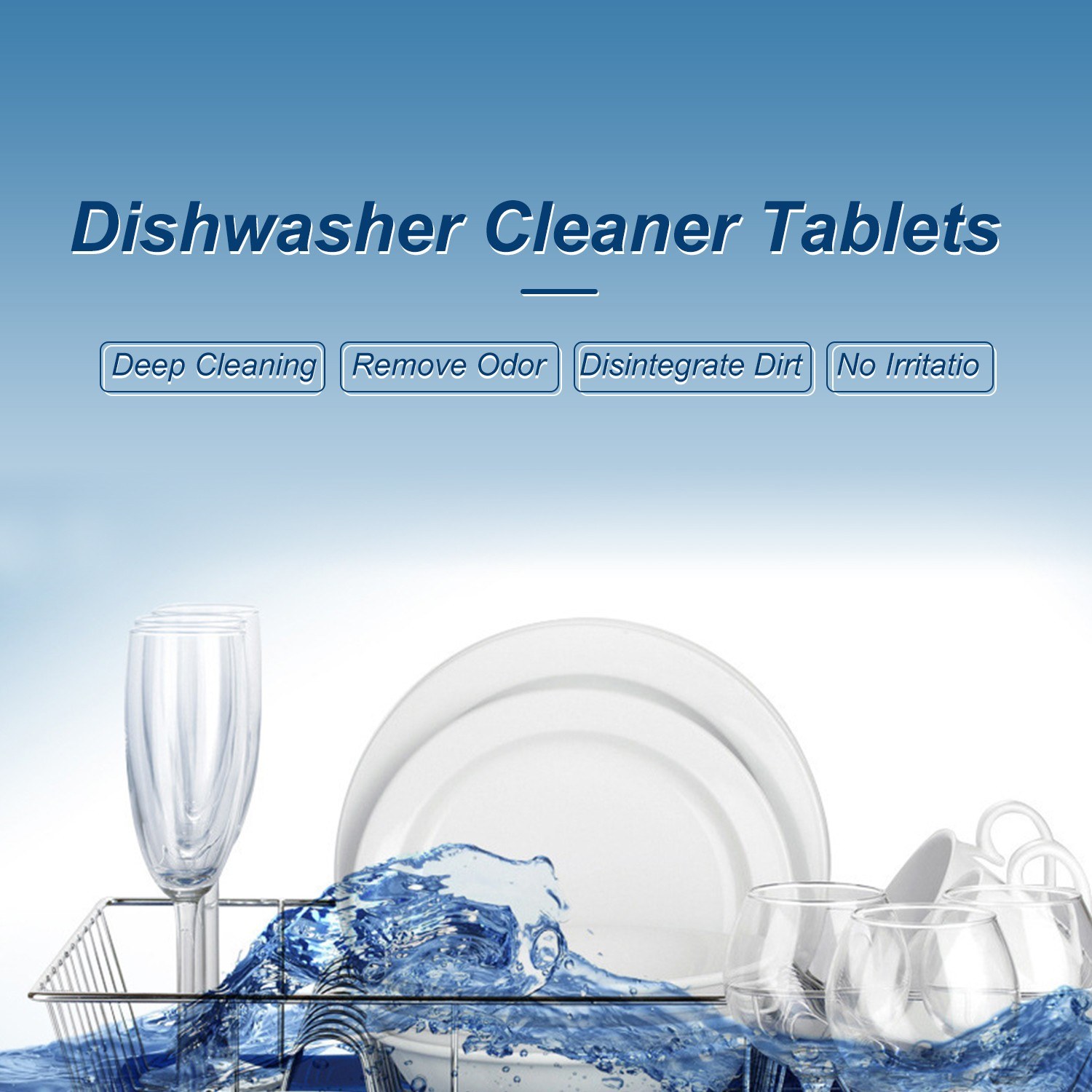 30PCS Dishwasher Cleaner Tablets Kitchen Cleaning Effervescent Tablets Dishwasher Cleaner Deep Cleaning Remove Odor Decontamination Tablets