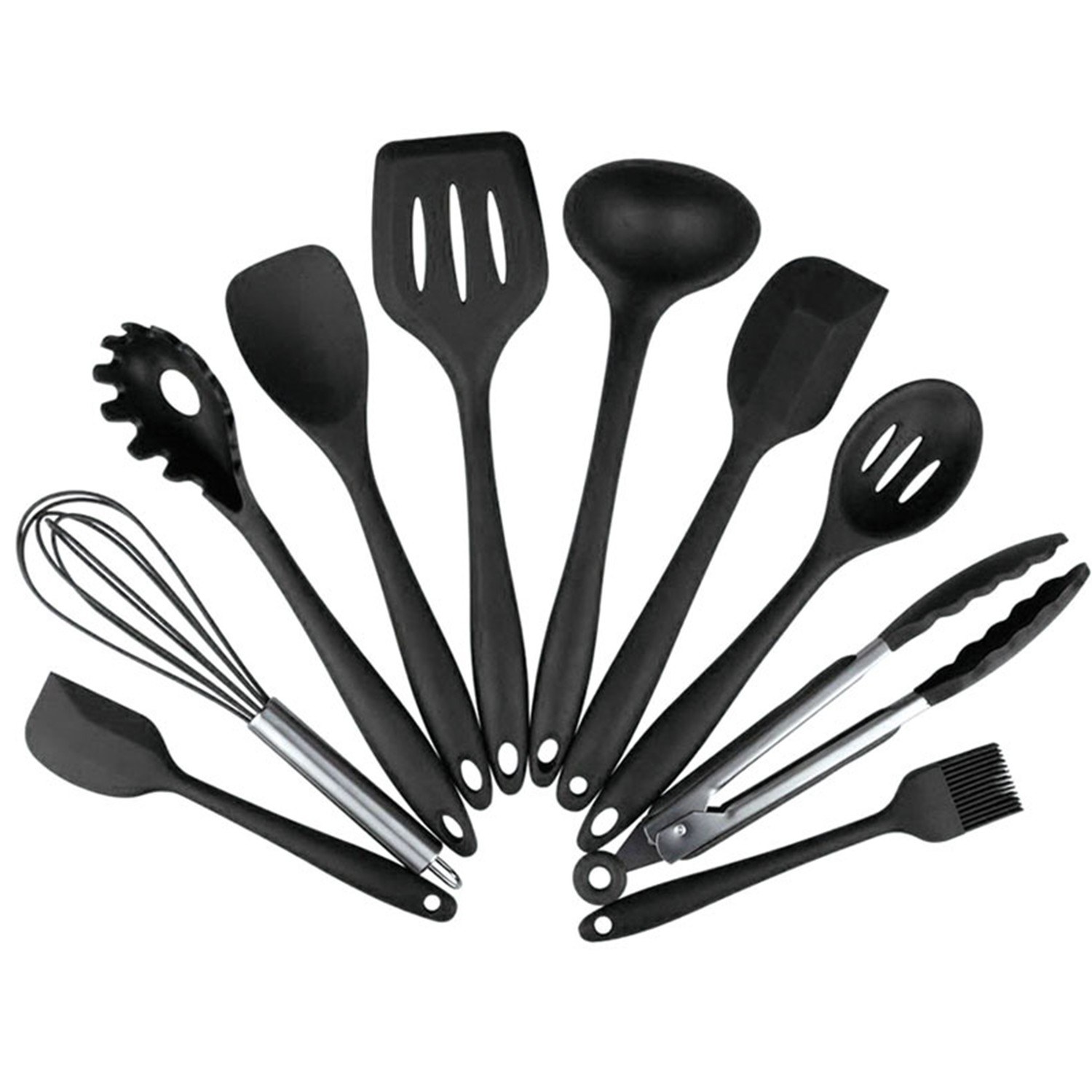 10PCS Cooking Utensils Kitchen Utensil Set Silicone Kitchenware Set Stainless Steel Handle Cookware Set Chef Nonstick Cookware Kitchen Gadgets