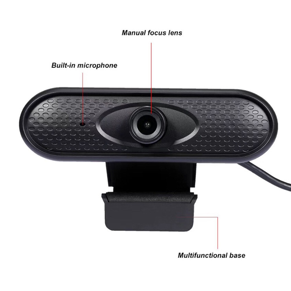 1080P Full HD Webcam with Video and Built-In Stereo Microphones for Desktop or Laptop Webcam