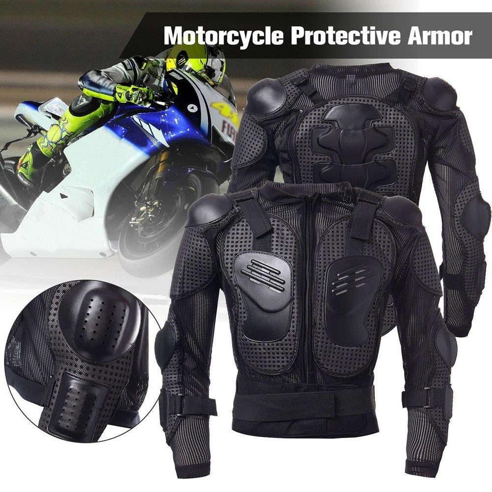 Full Body Motorcycle Riding Jacket Armor Spine Shoulder Chest Protection