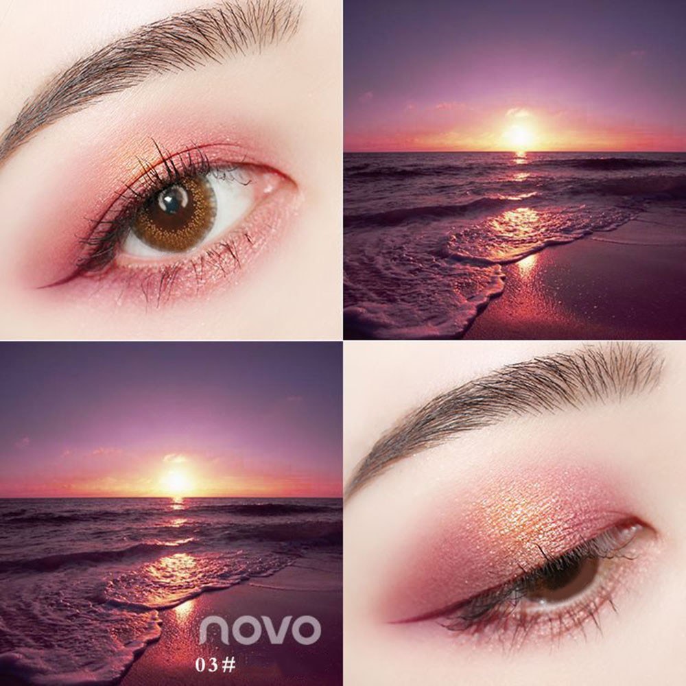 New makeup NOVO5223 five-color eyeshadow enjoy silky surprise eyeshadow tray powder delicate touch soft 1# deciduous orange brown