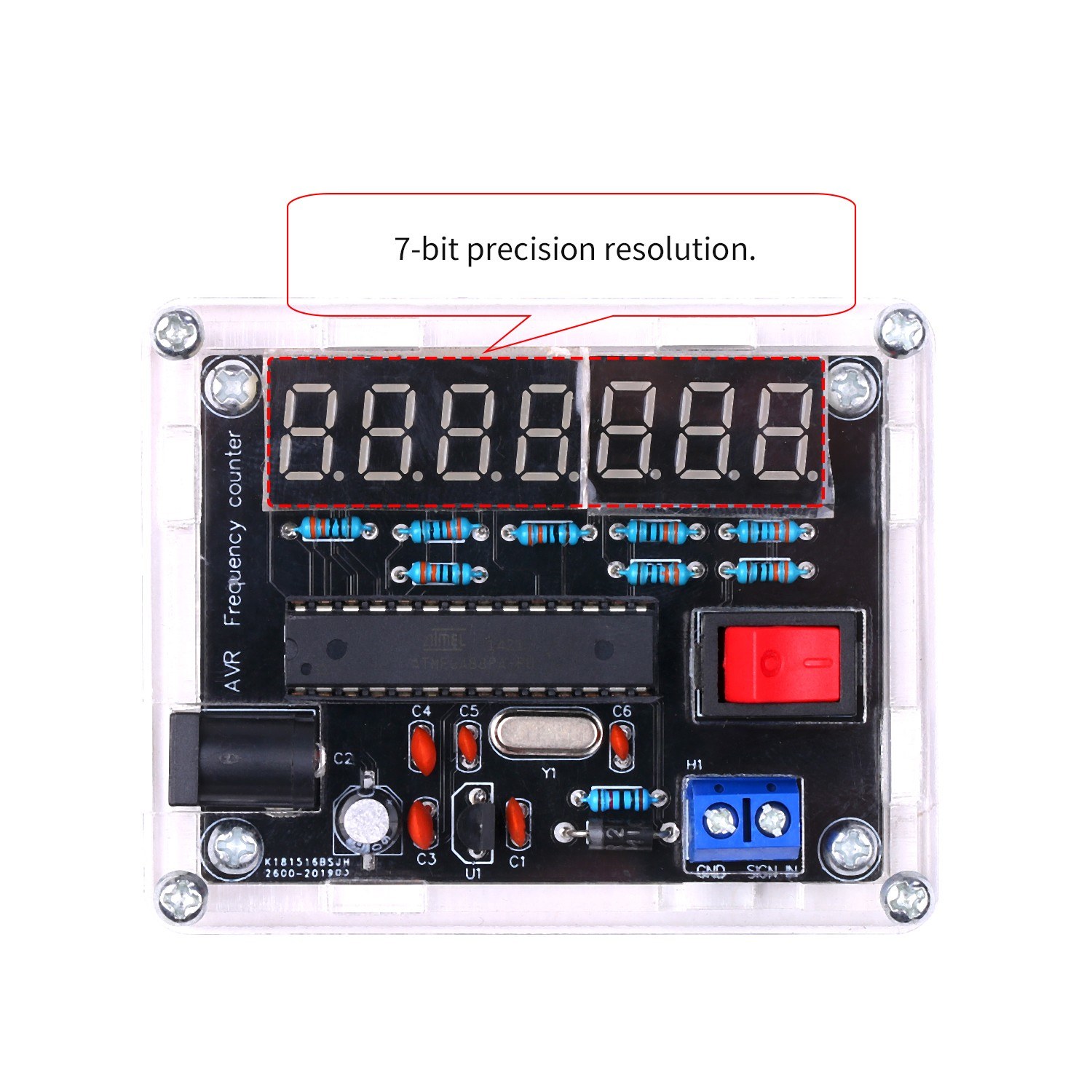 10MHz Frequency Meter DIY Kit Frequency Counter AVR Frequency with Shell Counter Cymometer Frequency Measurement 0.000 001Hz Resolution