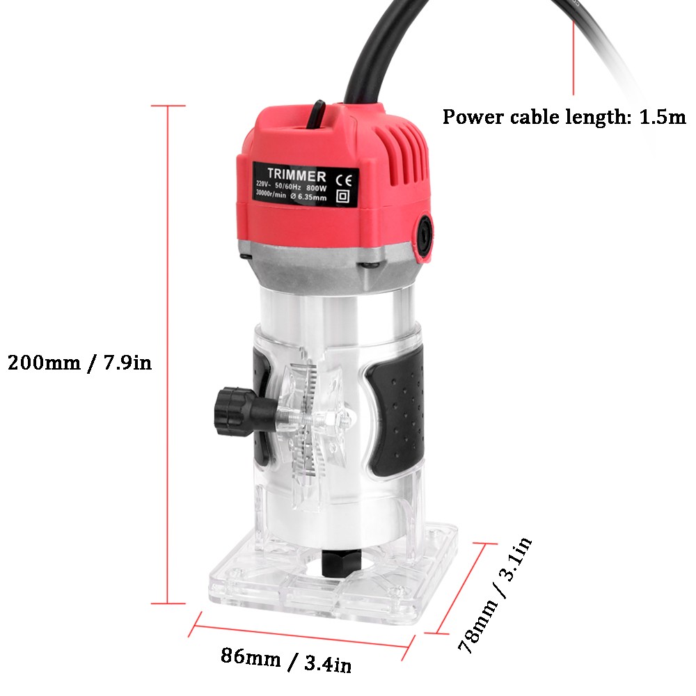 Woodworking Electric Trimming Machine Engraving Electromechanical Wood Milling Slot Machine Copper Motor