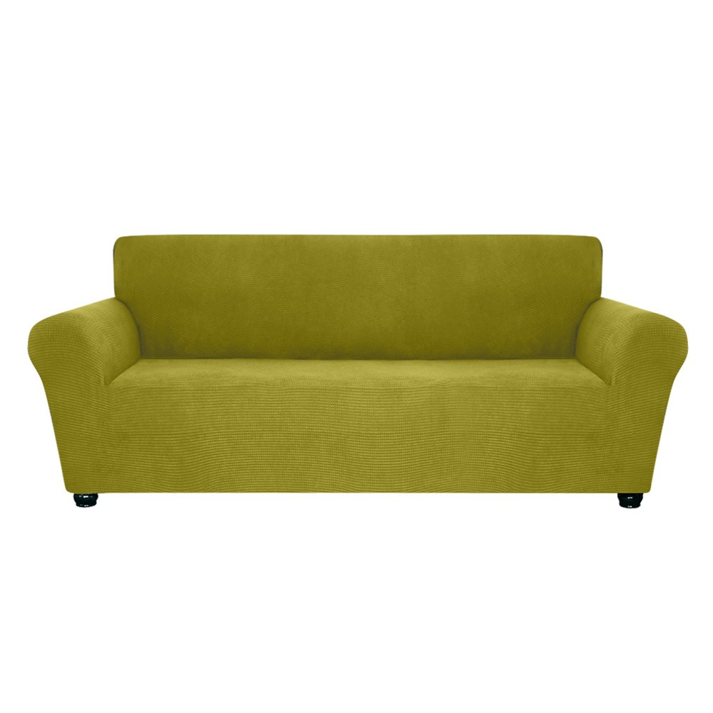 Stretch Sofa Slipcover Spandex Anti-Slip Soft Couch Sofa Cover 3 Seater Washable for Living Room Kids Pets（Tender Green）