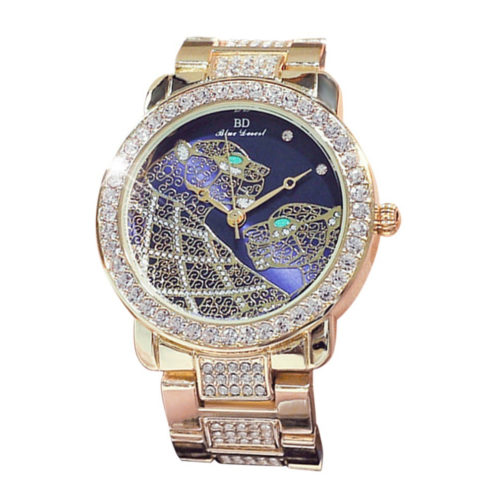 Women Fashion Watch Alloy Case Band Analog Wrist Watch Glittering Diamond Quartz Watch