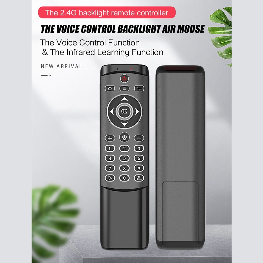 2.4G Wireless Voice Remote Control with Gyroscope IR Learning Backlit Air Mouse for Smart TV Android TV Box Projector