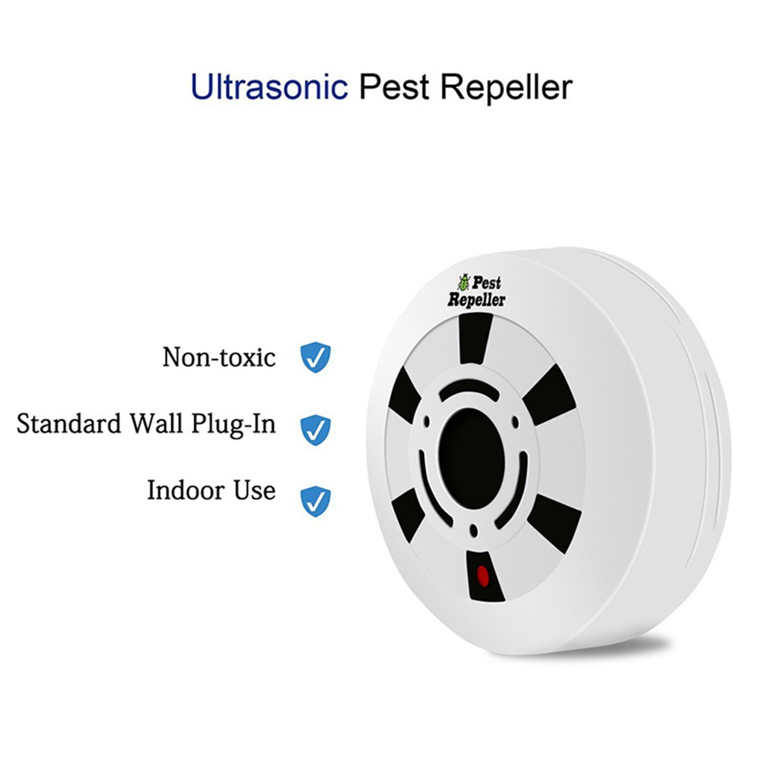 Ultrasonic Pest Repeller Indoor Plug Electronic Vermin Repeller Insect Rat Mouse Mice Ant Bug Mosquito Cockroaches Flea Fly Spider Repeller Non-Toxic Repellent