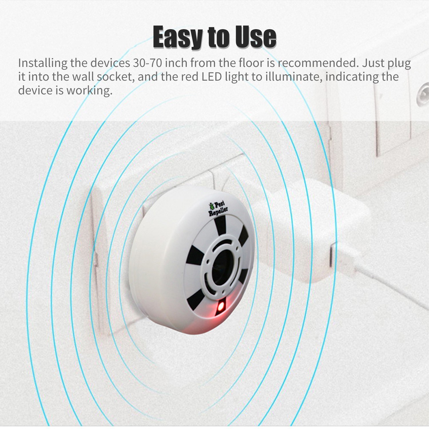 Ultrasonic Pest Repeller Indoor Plug Electronic Vermin Repeller Insect Rat Mouse Mice Ant Bug Mosquito Cockroaches Flea Fly Spider Repeller Non-Toxic Repellent