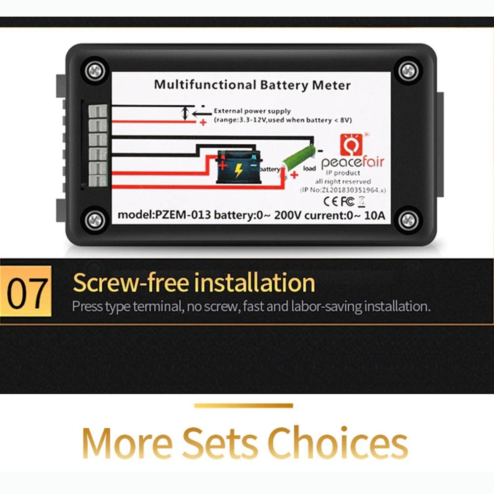 PZEM-015 Battery Tester DC Voltage Current Power Capacity Internal And External Resistance Residual Electricity Meter With 100A Shunt