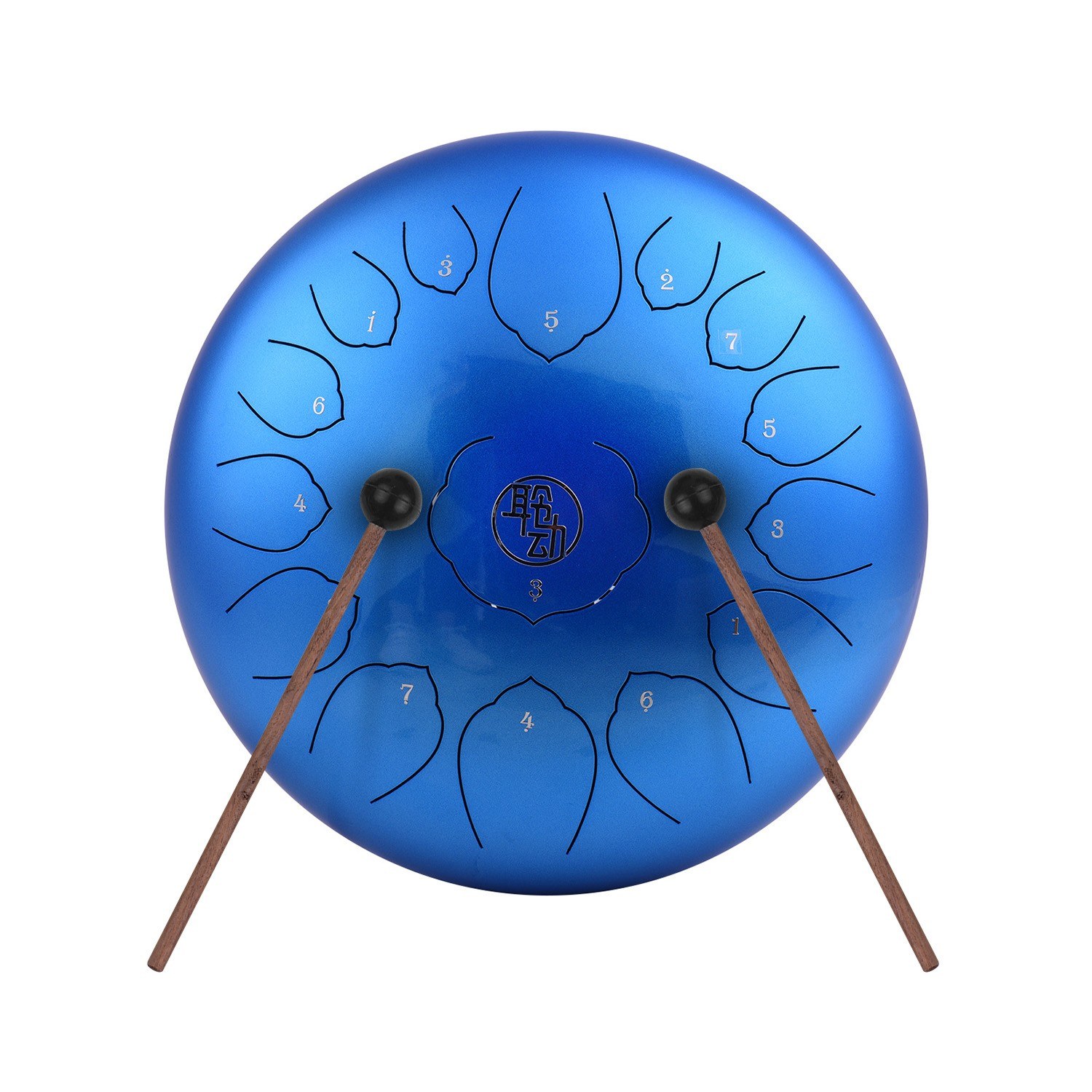 14 Inch Steel Tongue Drum Hangpan Drum 15-Notes C-Key Percussion Instrument with Mallets Drum Bag Wiping Cloth for Musical Education Concert Mind Healing Yoga Meditation