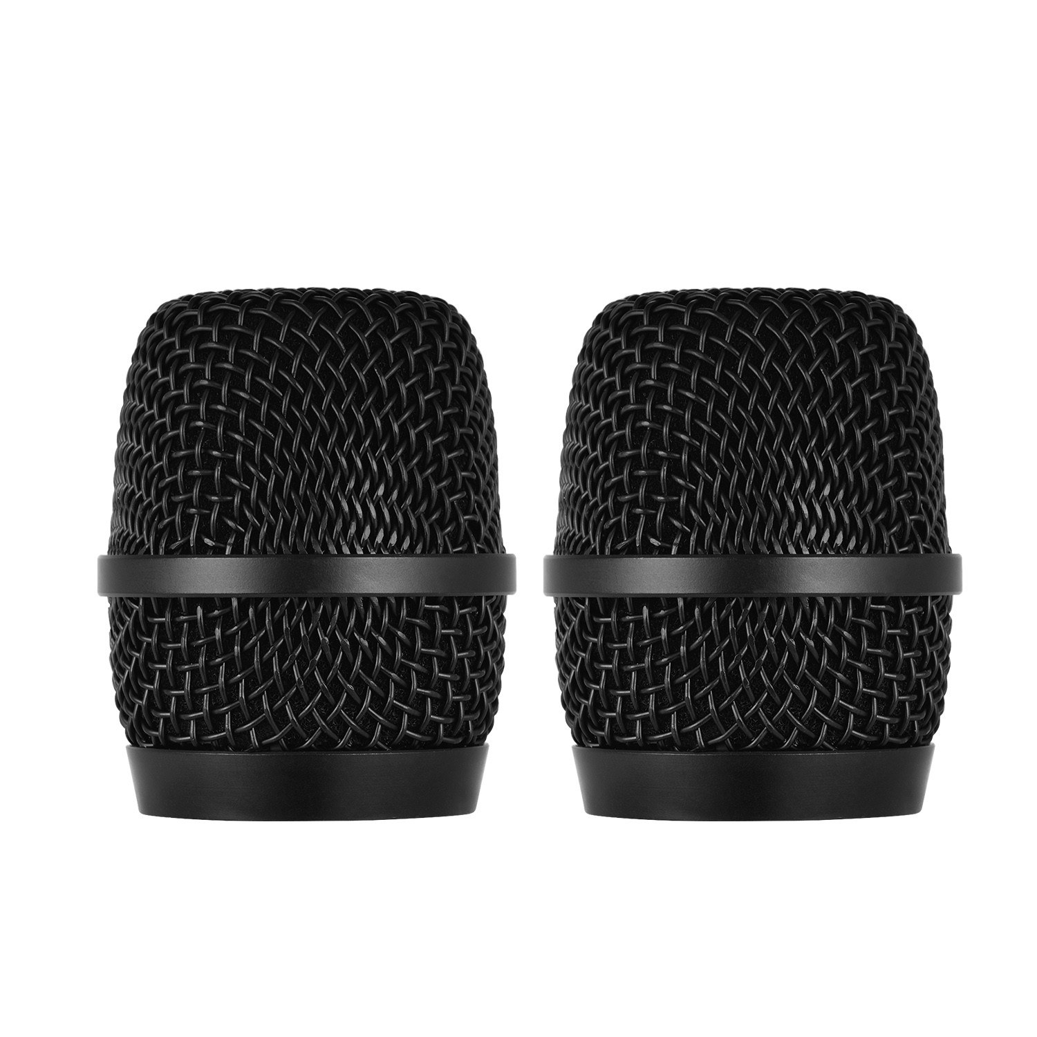 Metal Microphone Mesh Grille Replacement with Interior Foam Windscreen Pop Filter Compatible with BBS K100/K200/K300/4100/4500 Wireless Microphones Black Pack of 2pcs