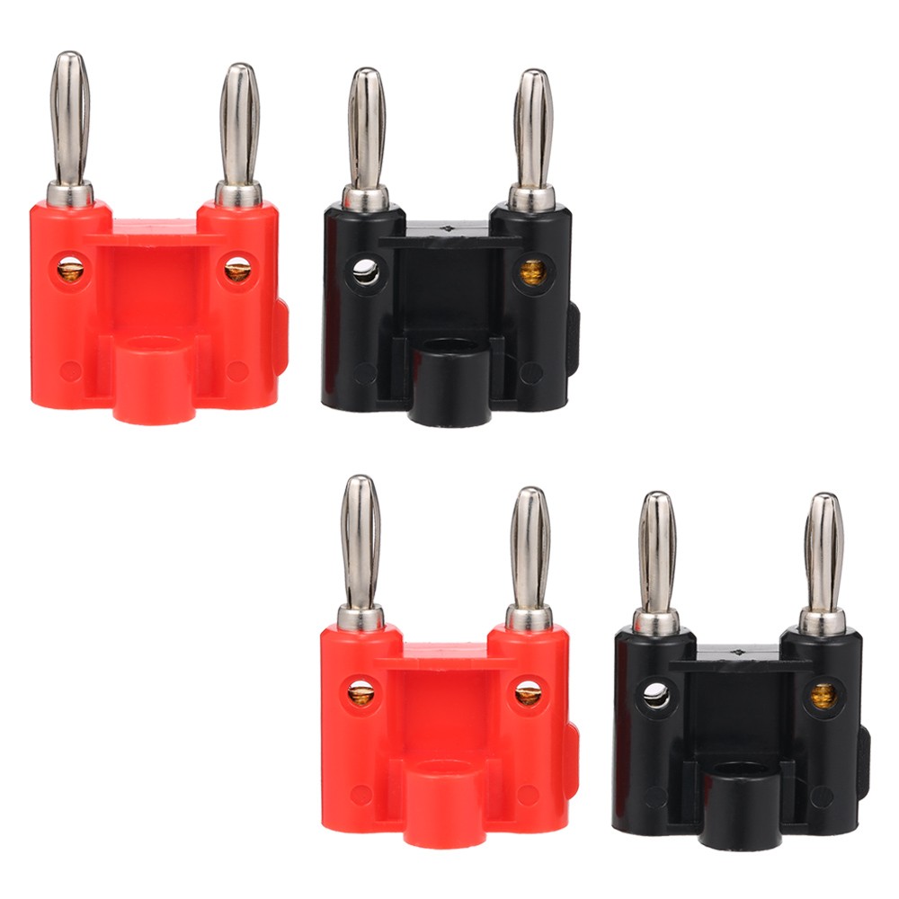 Double Row Banana 4mm Plug Black + Red 4mm Speaker Plug Adapter Audio Plug Lantern Cross Connector