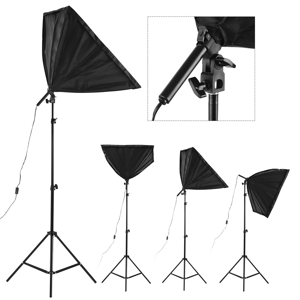 Professional Studio Photography Light Kit Including 50*70cm Softboxes * 1/ 150W 5500K Light Bulbs * 2/ 2M Light Stand * 1/ Carry Bag * 1