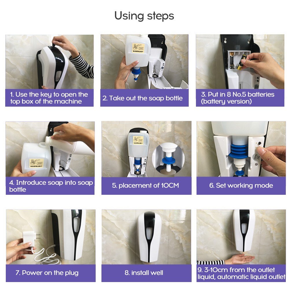 Anti-virus Disinfection Sprayer Wall Mounted Induction Disinfection Machine Automatic Induction Free Touching with Battery