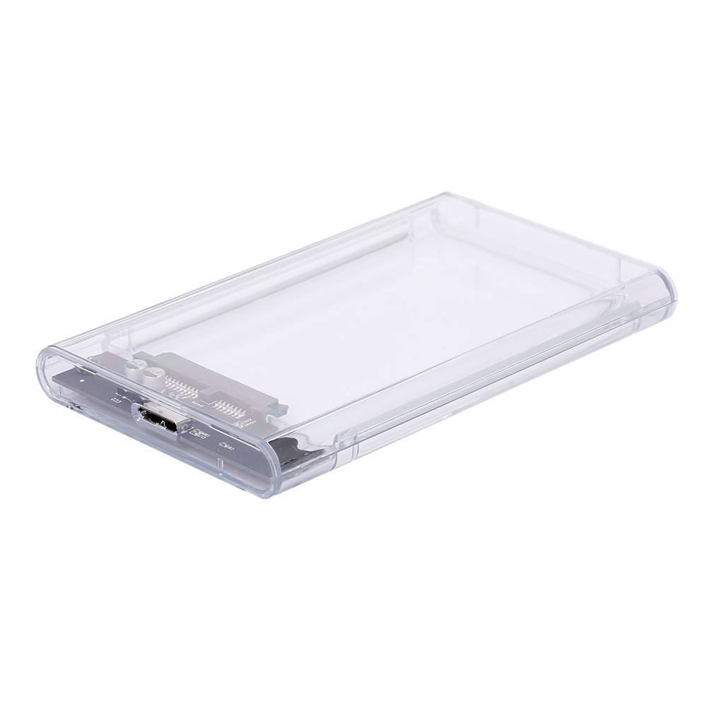 2.5'' USB3.0 Transparent Hard Drive Case Portable High-speed Transmission HDD Enclosure for 2.5'' 7-9.5mm SATA Hard Drive