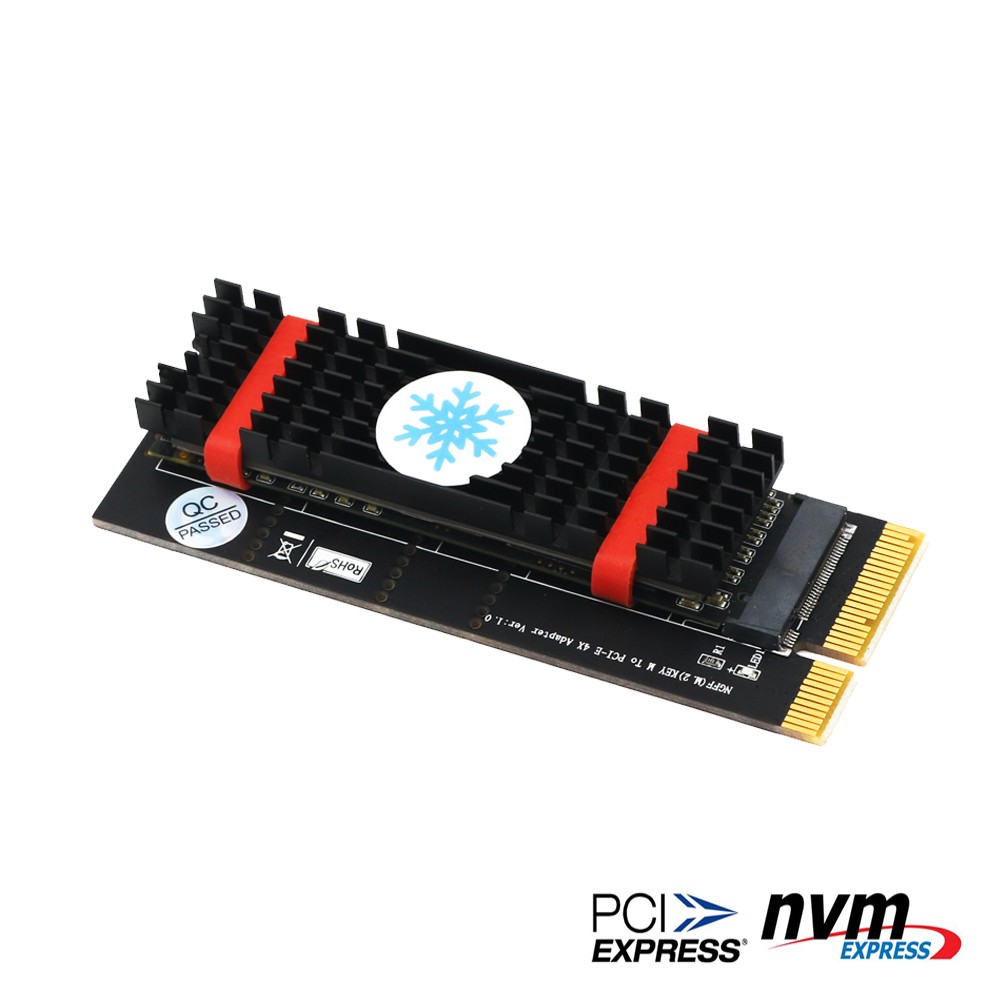 M.2 NVME M Key SSD to PCI- E 4X Adapter Card Converter for Desktop PC with Black Heatsink