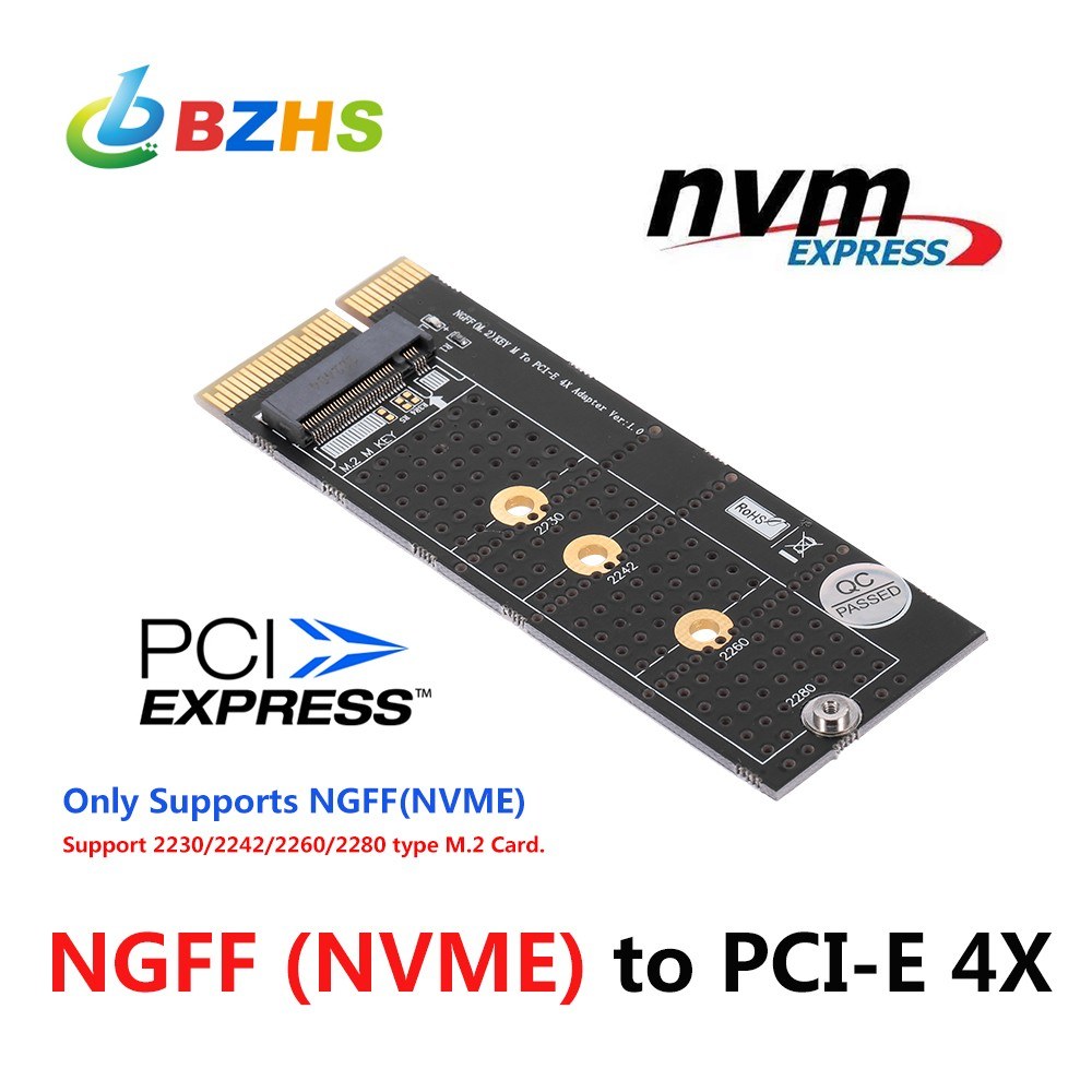 M.2 NVME M Key SSD to PCI- E 4X Adapter Card Vertical Installation Converter for Desktop PC