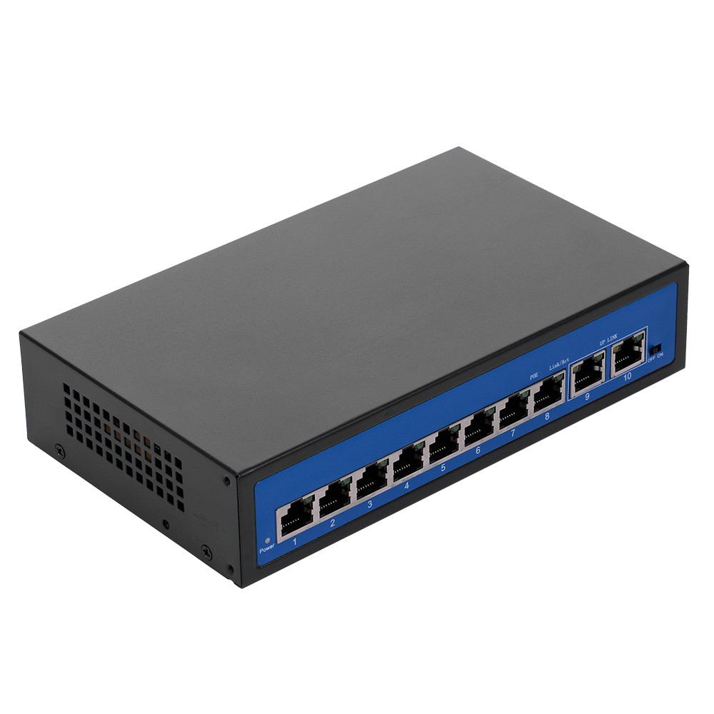 ZWD-8+2BZDN-X 8+2 POE Switch 8 Ethernet Port 2 Uplink Ethernet Port 2.0Gbps  for IP Camera Wireless AP US Plug