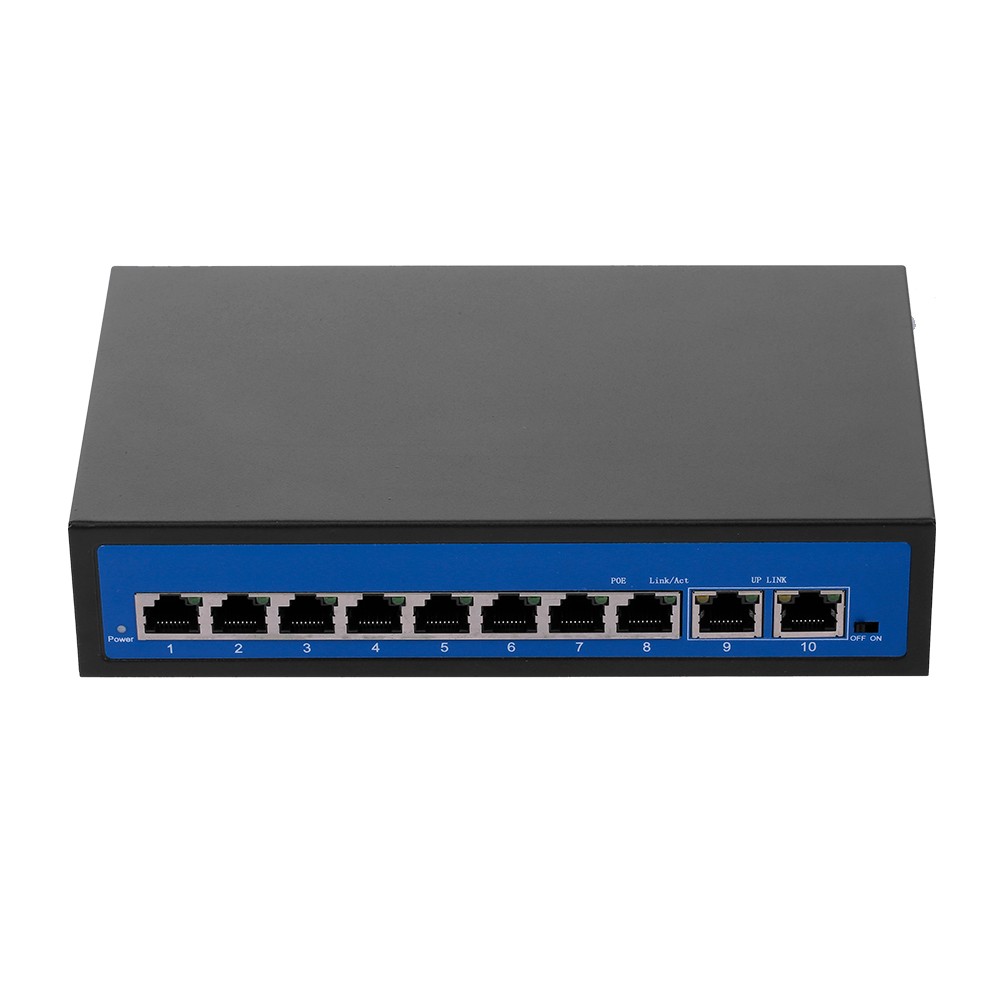 ZWD-8+2BZDN-X 8+2 POE Switch 8 Ethernet Port 2 Uplink Ethernet Port 2.0Gbps  for IP Camera Wireless AP EU Plug