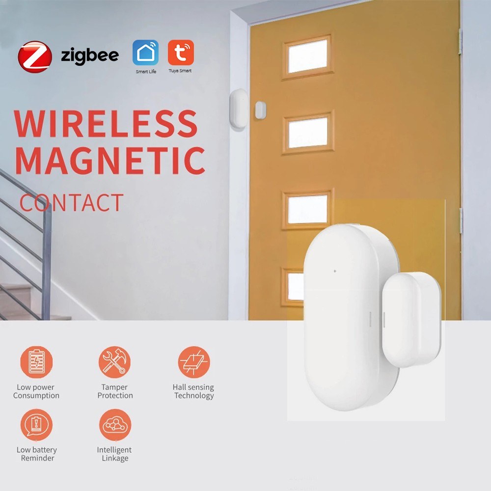 ZigBee Door Sensor Tuya APP Control Door Window Opening Security Alarm Sensor Magnetic Switch Wireless Detector Smart Home