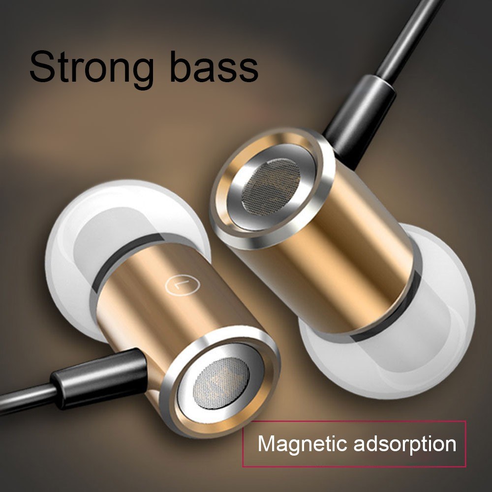 3.5mm Wired Headphones In-ear Earbuds Magnetic Suction Music Earphone Sports Headsets with Microphone