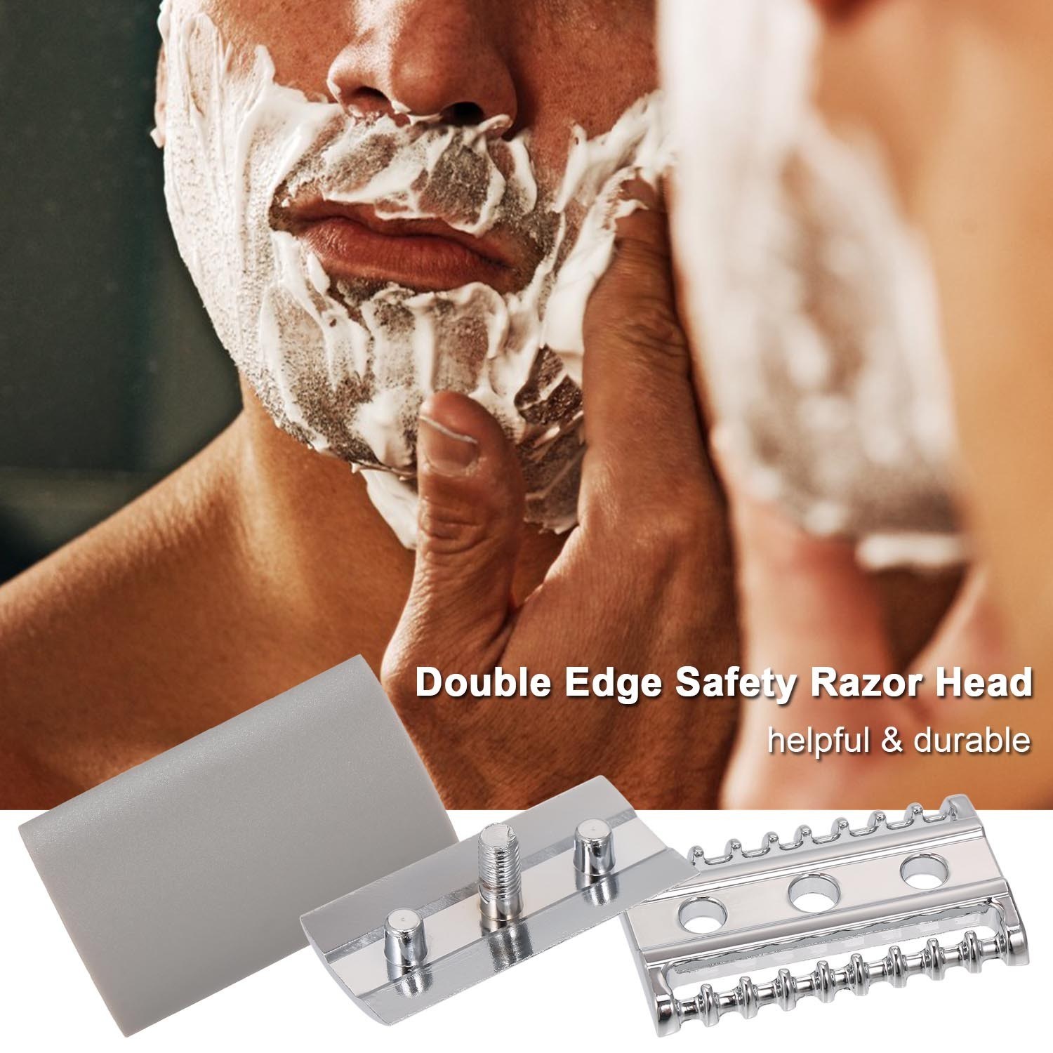 Double Edge Safety Razor Stainless Steel Open Comb Head Men Safety Razor Head Beard Shaving Tool for Barber Male Home Use