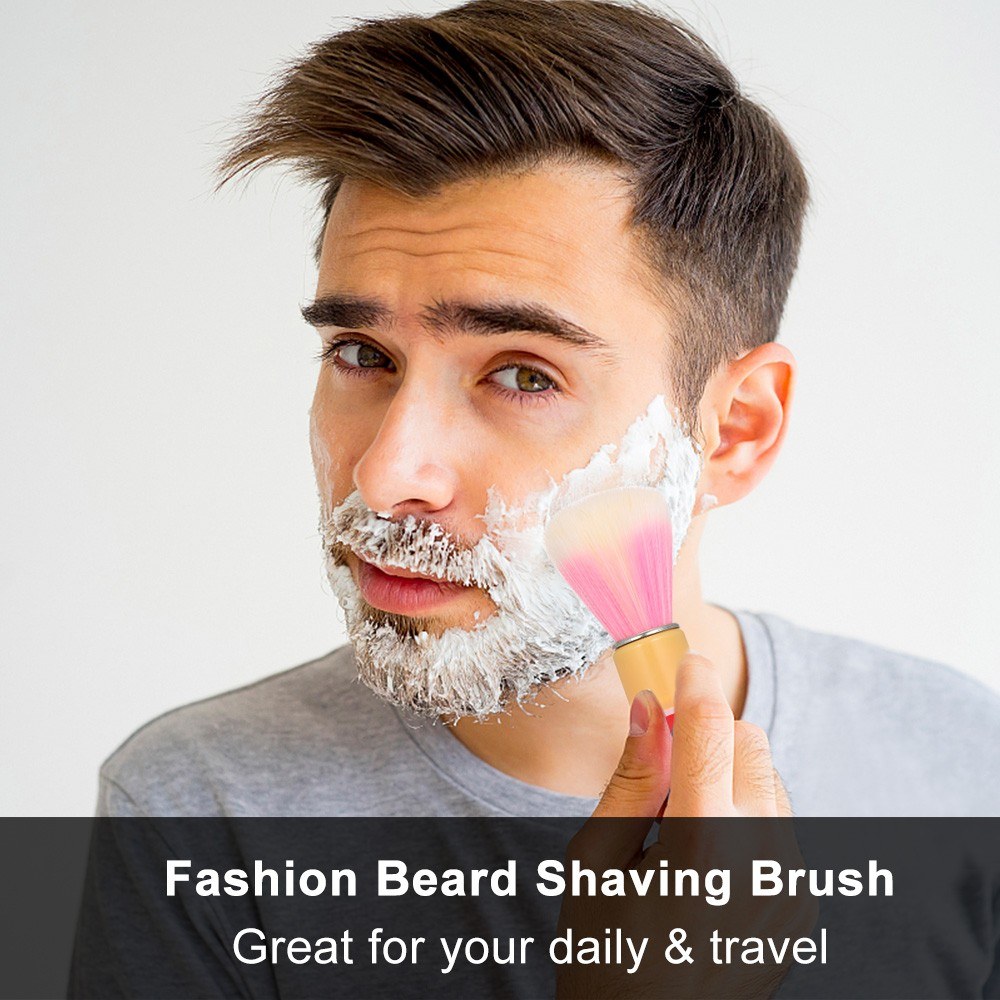 Fashion Beard Shaving Brush with Plastic Handle Mustache Brush for Beard Grooming Personal & Professional Shaving Tool