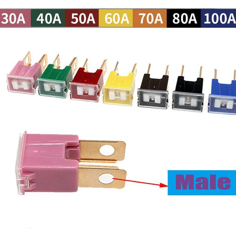 50A JCASE FMX Pal Male Slow Blow Car Auto Fuse for Nissan Mazda H-o-n-d-a T-o-y-o-t-a