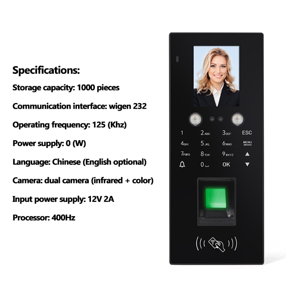 Biometric Facial Door Access Control System Software RFID Keypad Reader Fingerprint Face Time Attendance Machine