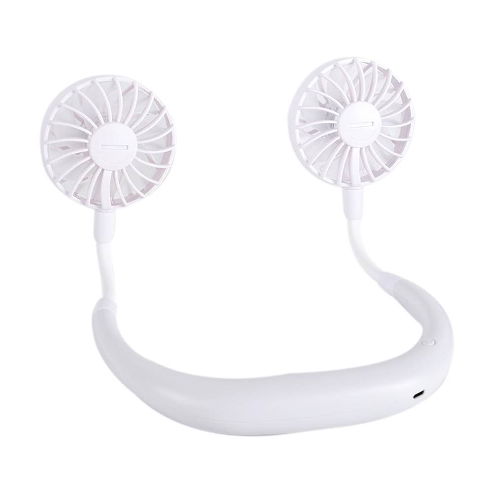 Neckband Fan USB Rechargeable Wearable Aromatherapy Fans Home Use Office Sports Dual-Head Mini Portable Handsfree Fan