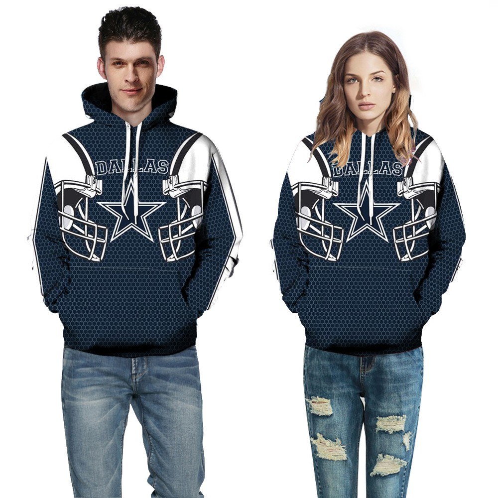 2018 new European and American Patriots football team 3D digital printing tide men's foreign trade head hooded couple sweater  XXL