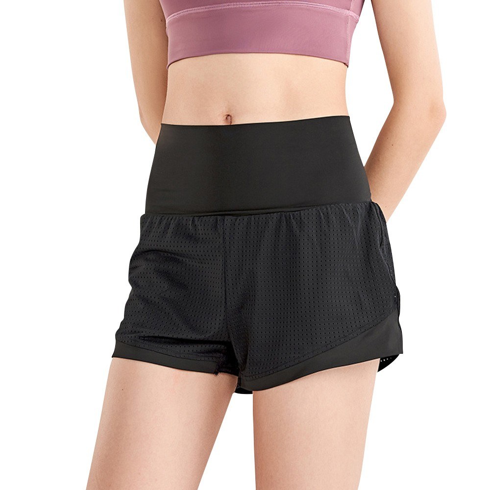 Women Sport Shorts Summer Hip Yoga Fitness Sportswear High Waist Quickly-dry Hot Workout Running Shorts