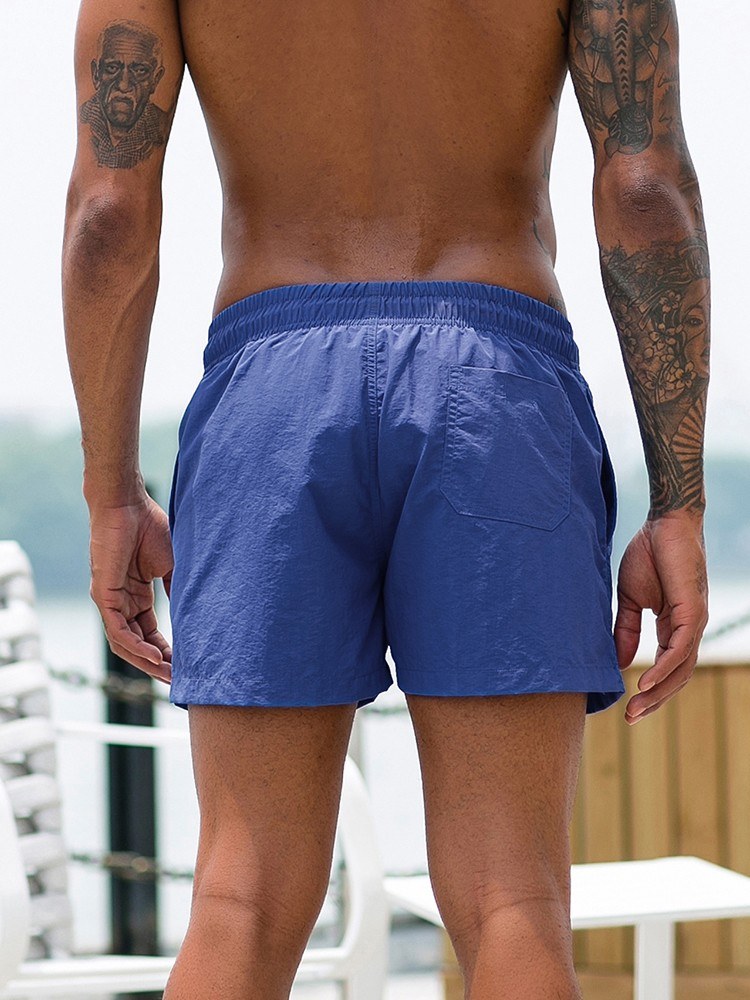 Men Sport Shorts Summer Jogging Fitness Quick Dry Drawstring Pocket Loose Casual Gym Beach Short Pants