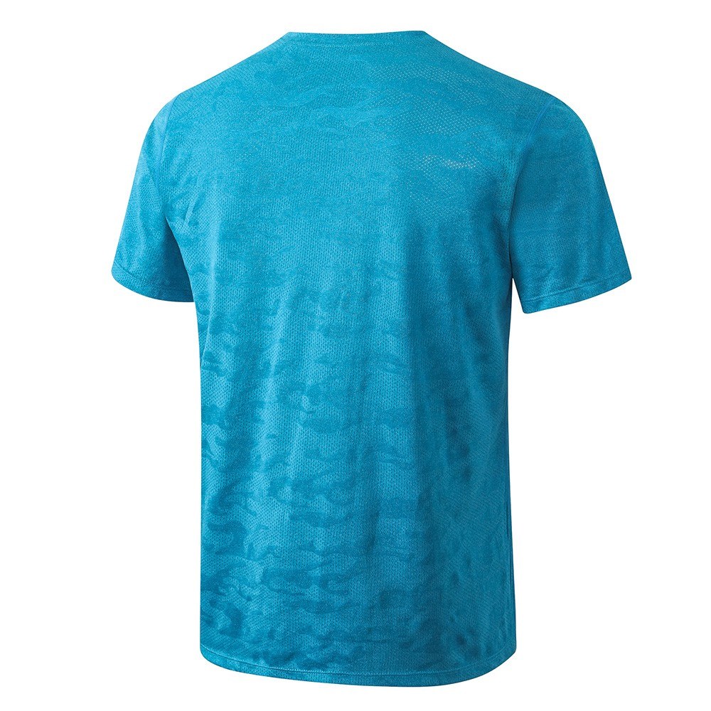 Men Sports T-shirt Camouflage Print Quick Dry Elastic O Neck Short Sleeve Running Fitness Exercise Gym Sportswear