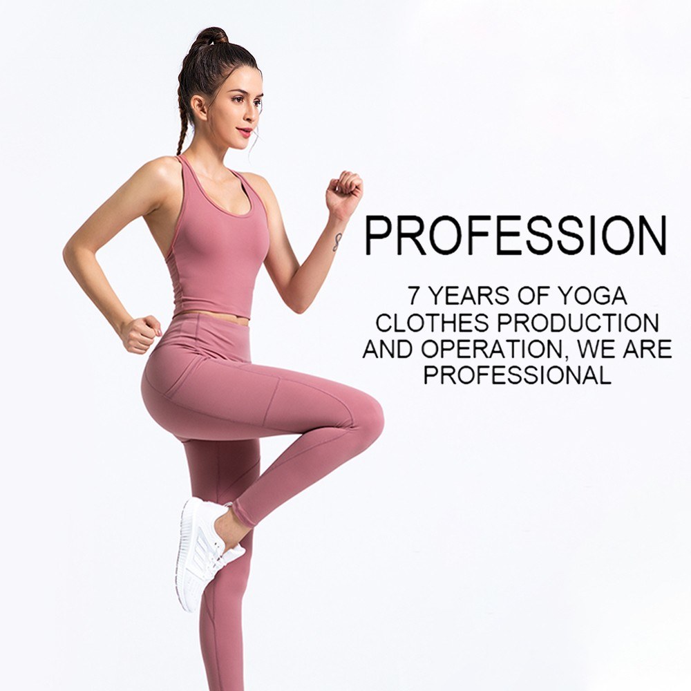 Women's 2 Pieces Outfits Sleeveless Back Cross Sports Tops High Waist Push up Seamless Yoga Leggings with Side Pockets Quick Dry Breathable Workout Fitness Gym Pullover Suits