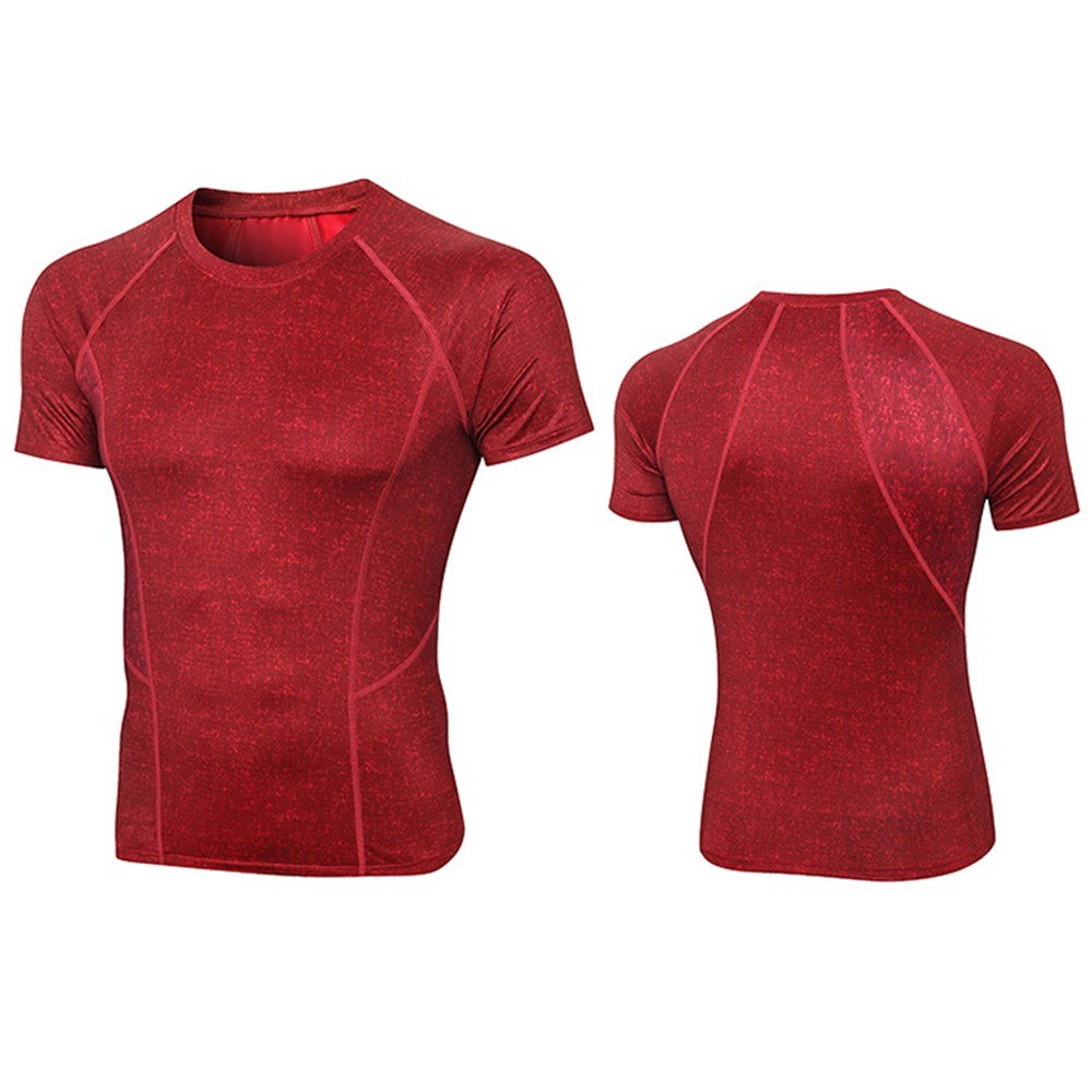 Men Sport Shirts Short Sleeved T-shirt O Neck Quick-Dry Performance Athletic Gym Running Workout Training Tees Casual Tops