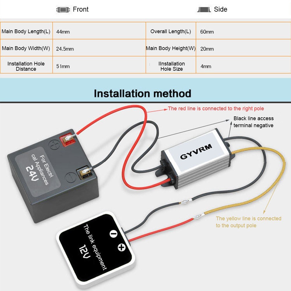 Portable DC/DC Converter Regulator 12V/24V Step Down To 5V 5A 25W Energy Saving Transformer Waterproof Converter