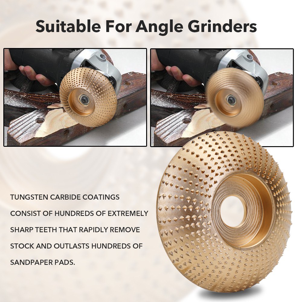 Wood Angle Grinding Wheel Sanding Carving Rotary Tool Abrasive Disc For Angle Grinder High-carbon Steel Shaping 5/8inch Bore