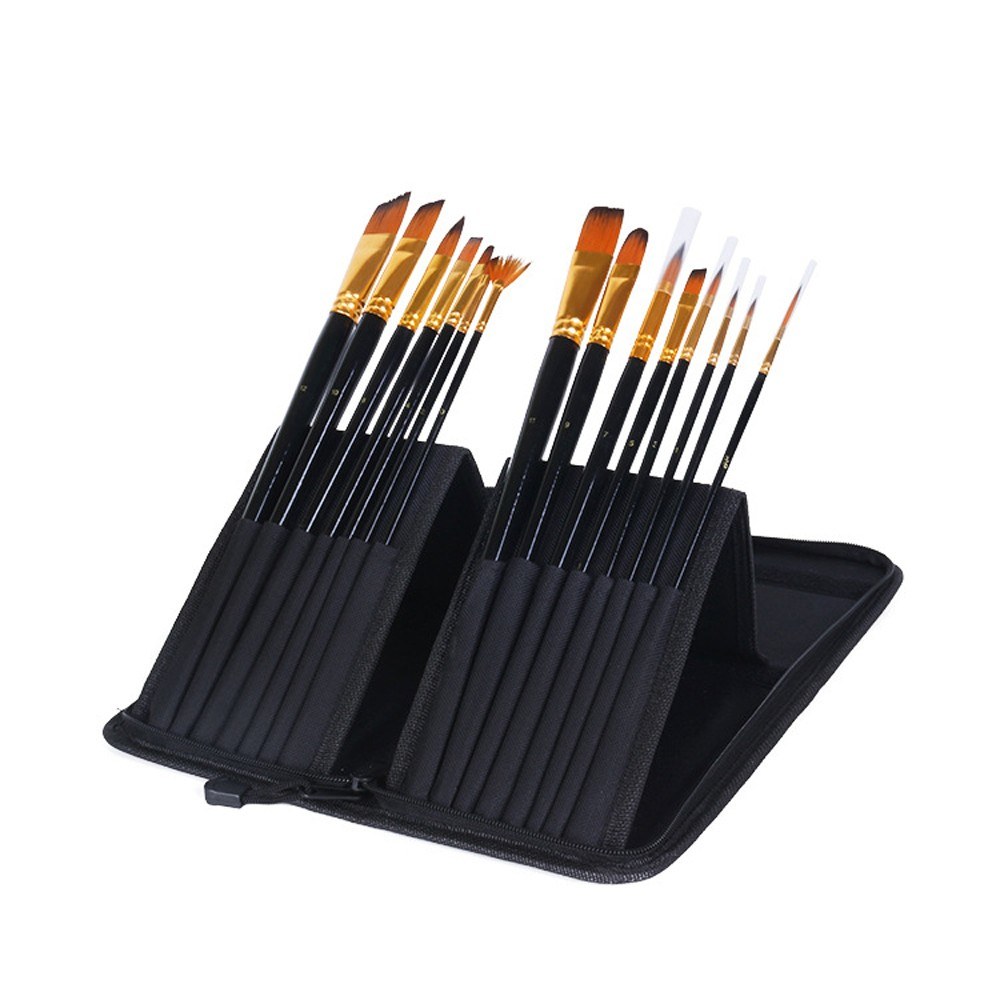 15pcs Paintbrush Set Nylon Hair Painting Brush Kit Watercolour Pen Paint Brushes Art Supplies