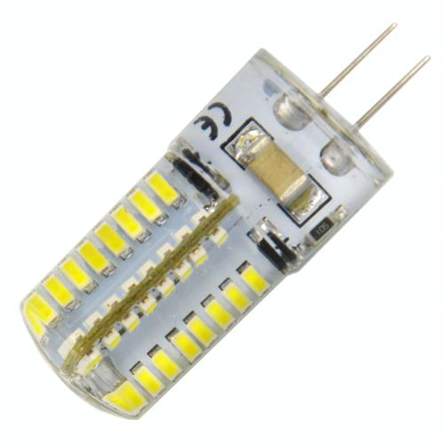 G4 4W 200LM Silicone Corn Light Bulb, 64 LED SMD 3014, White Light, AC 220V