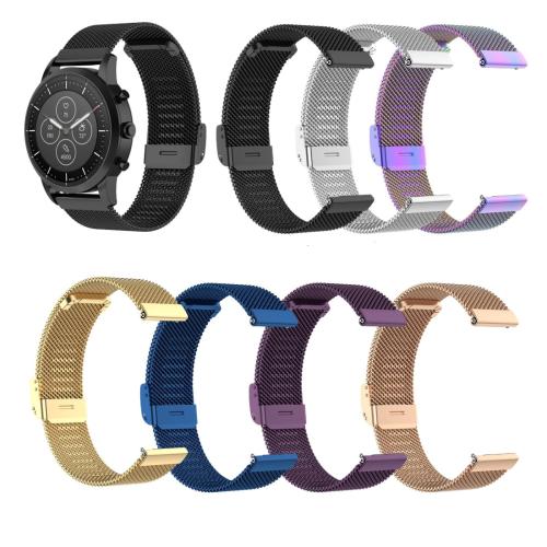 For Huawei GT/GT2 46mm/ Galaxy Watch 46mm/ Fossil Fossil Gen 5 Carlyle 46mm 22mm Stainless Steel Mesh Watch Band(Rose Gold)
