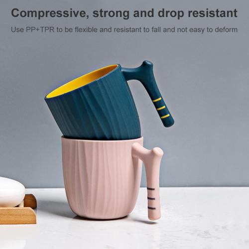 Simple Household Rinse Cup with Handle Creative Wash Cup, Capacity:301-400ml(Grey White)