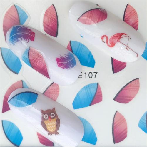 10 PCS Summer Colorful Nail Sticker Water Transfer Nail Decorations(YZW ...