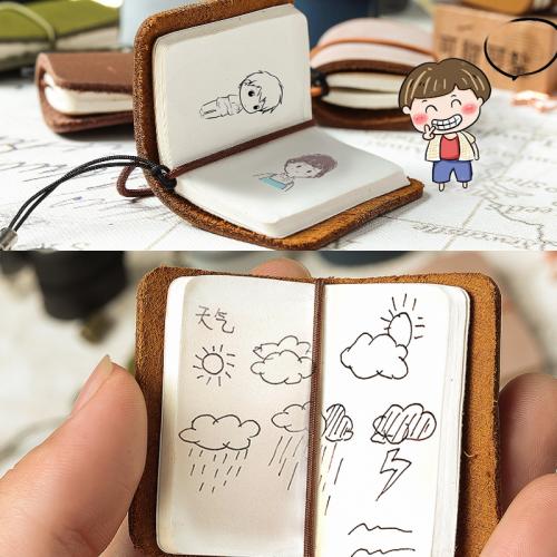 Ultra-Small Mini TN Hand Account Book Leather Notebook Portable Travel ...
