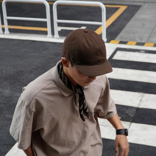 Soft Top Retro All-match Short-brimmed Hat Big Head Peaked Cap(Grey)